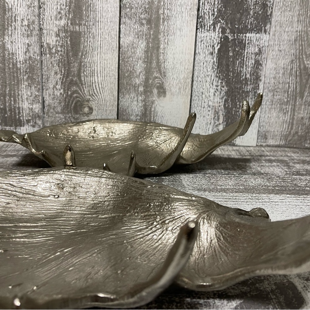 Two Threshold Elk Or Moose Antlers Silver Tone Metal - Picture 12 of 14